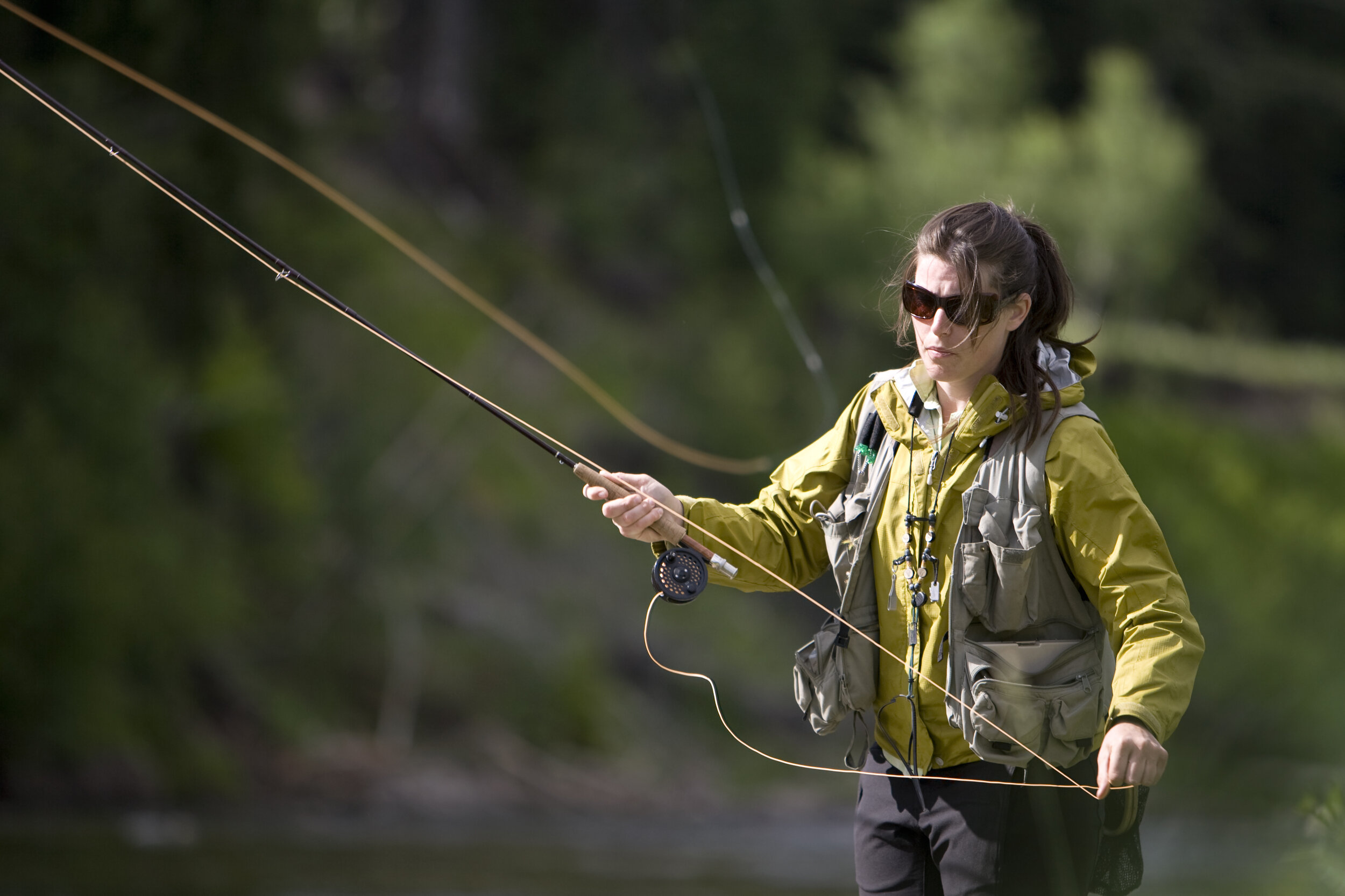 woman fishing